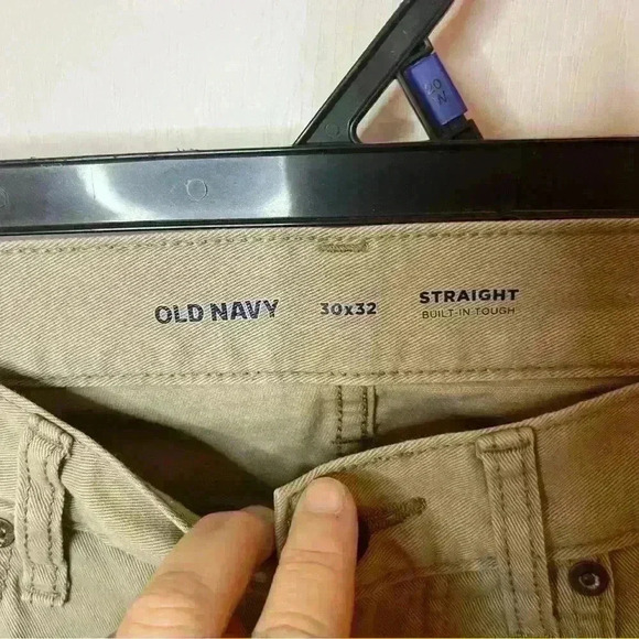 Old Navy Khaki Jeans Pants Men 30x32 Straight Leg 5 Pockets Casual - Picture 7 of 7